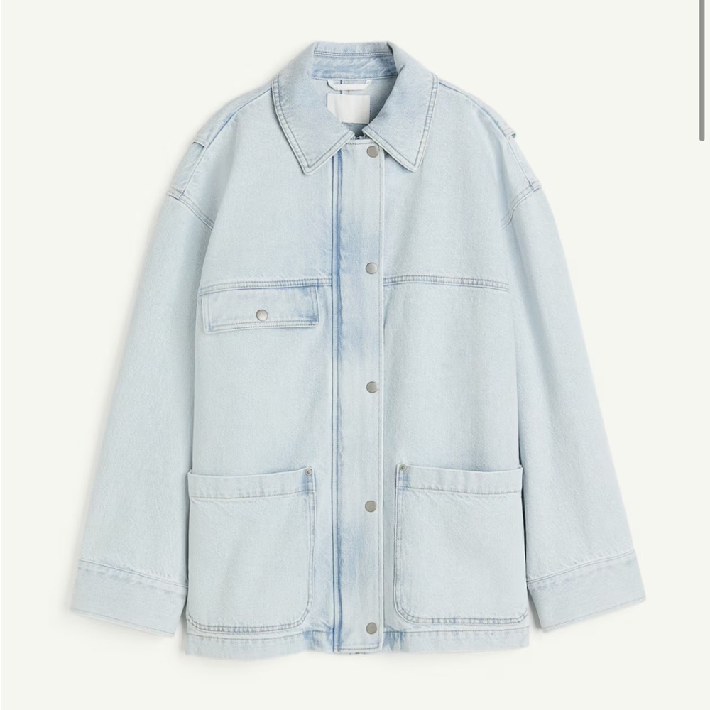 H&M Light Wash Denim Jacket oversized
